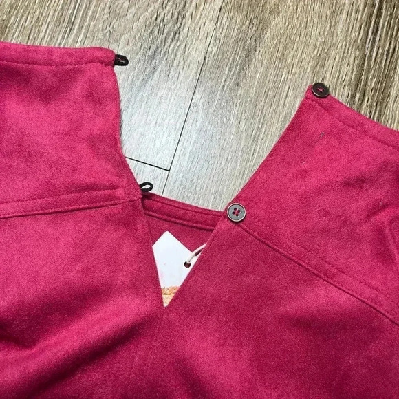 Womens NWT Chelsea & Violet Velour-like Red Dress - M - Picture 7 of 10